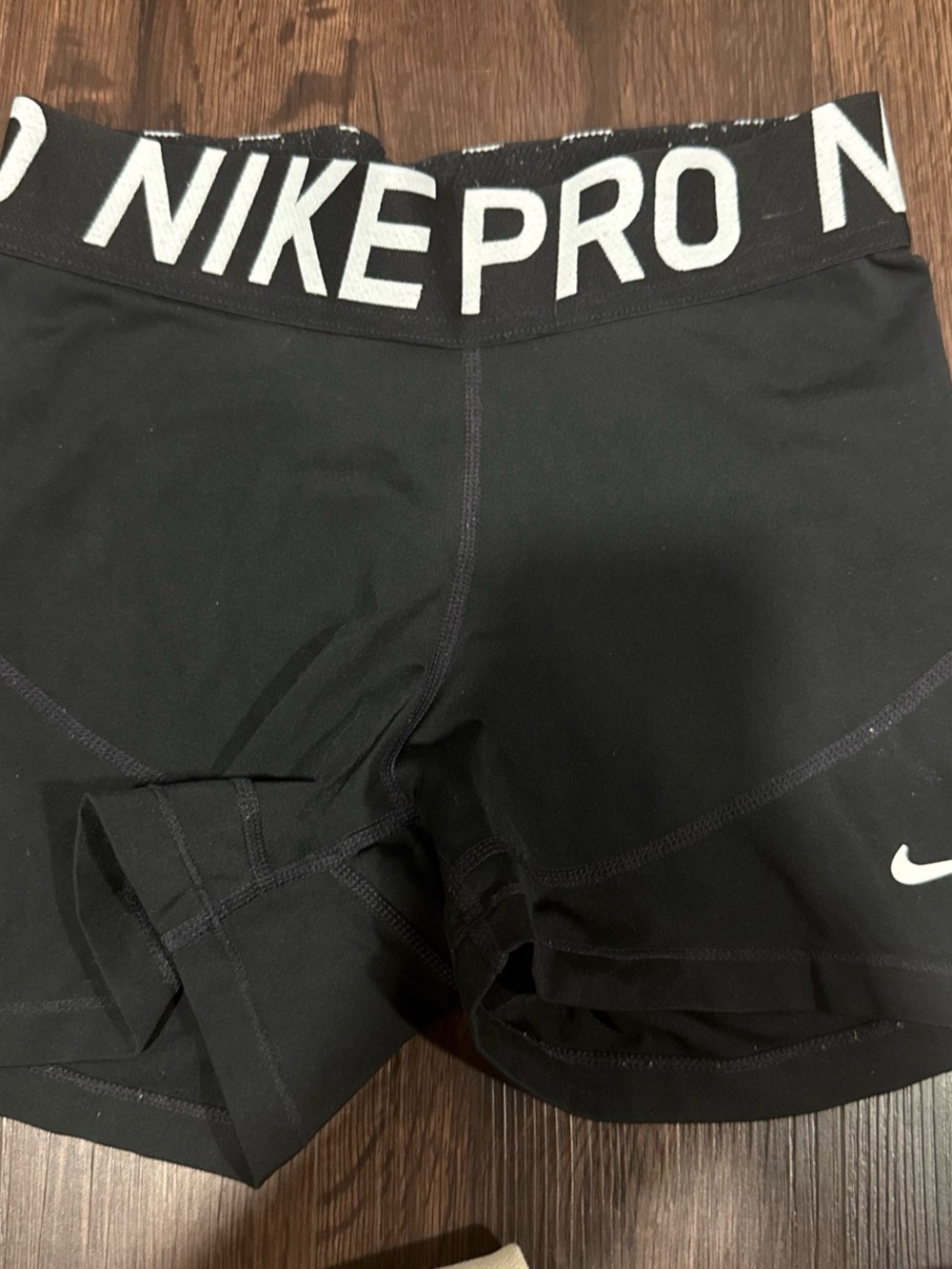 Nike Black Compression Training Shorts with White Logo
